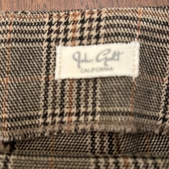 John Galt PacSun Brown Plaid Mini Skirt size o/s one size Waist 12” Length 15” - Picture 6 of 6